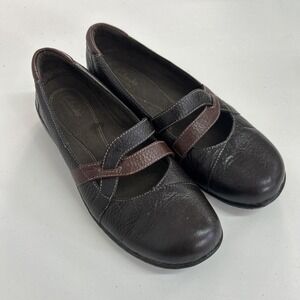 Clarks Bendables Womens Loafers Sz 9.5M‎ Brown Leather Casual Shoes